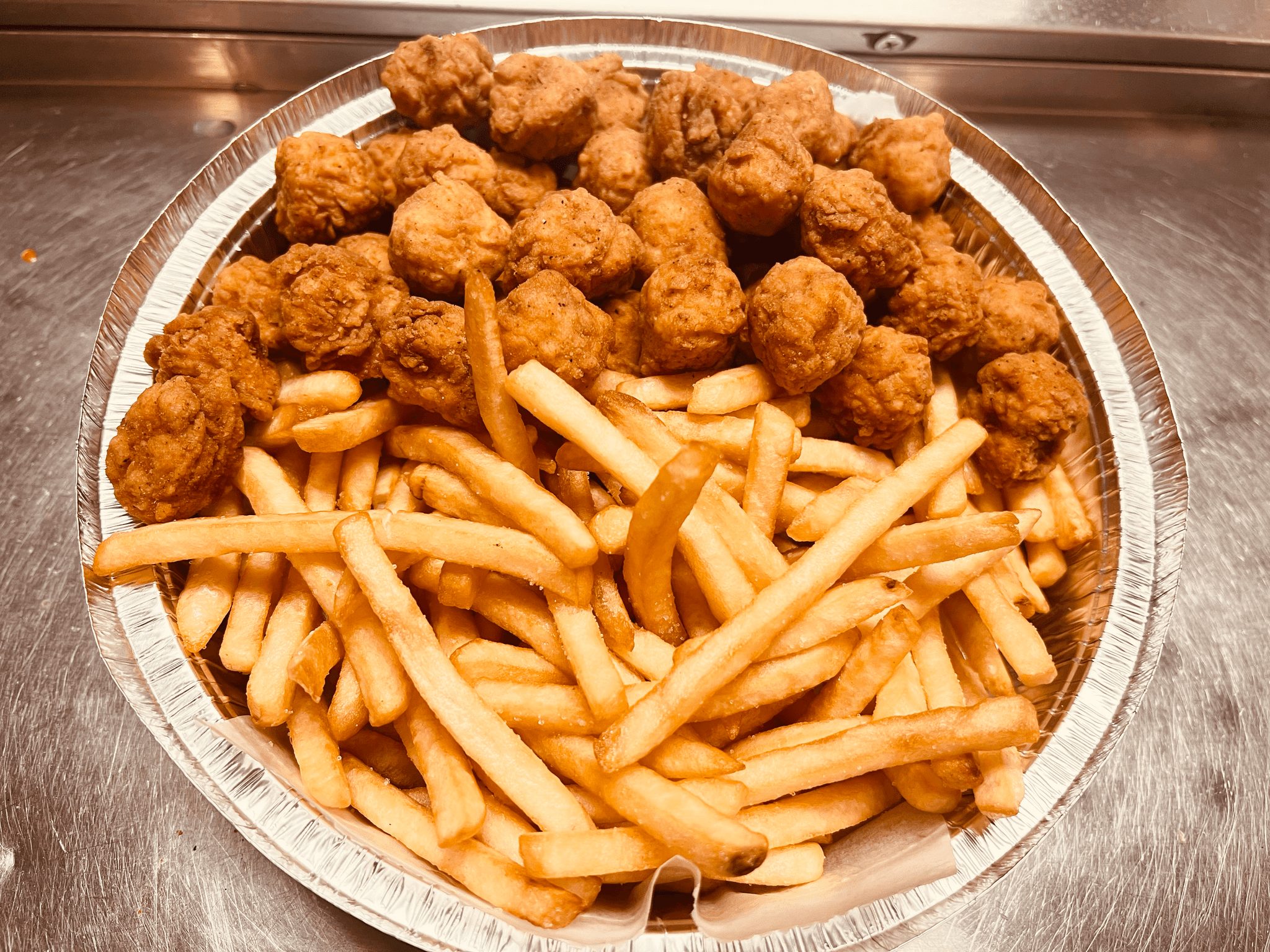 Popcorn Chicken & Fries.